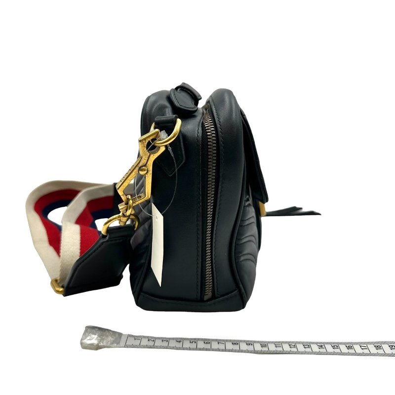 【美收精品】Gucci 山型紋愛心黑色肩背包 C-487【隔月月中將轉賣至日本 上架期限30天】-13