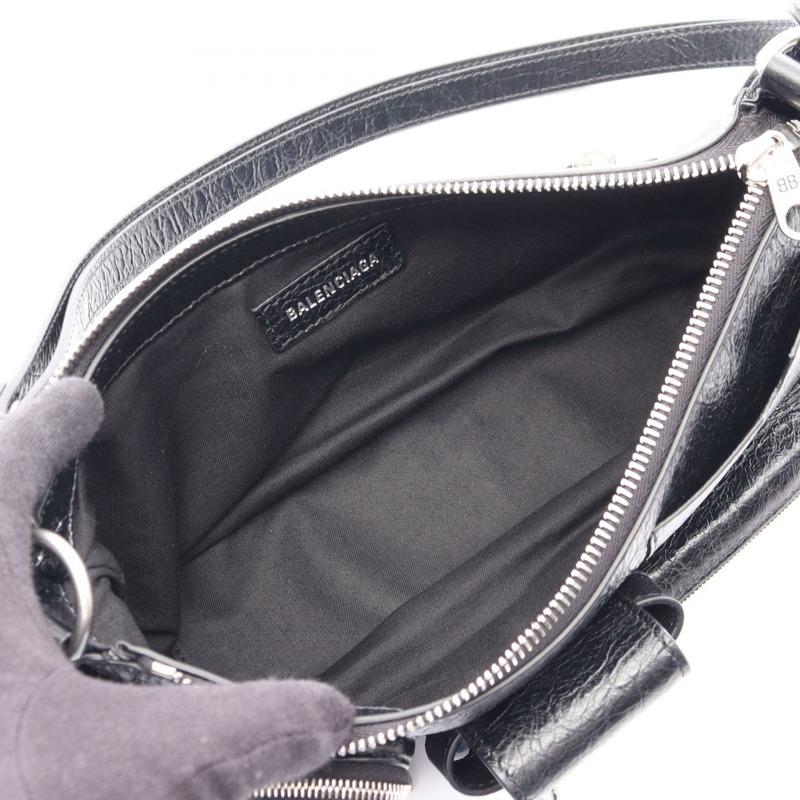 BALENCIAGA SUPERBUSY 斜背包 小號肩背包 802227 黑色皮革 二手-2