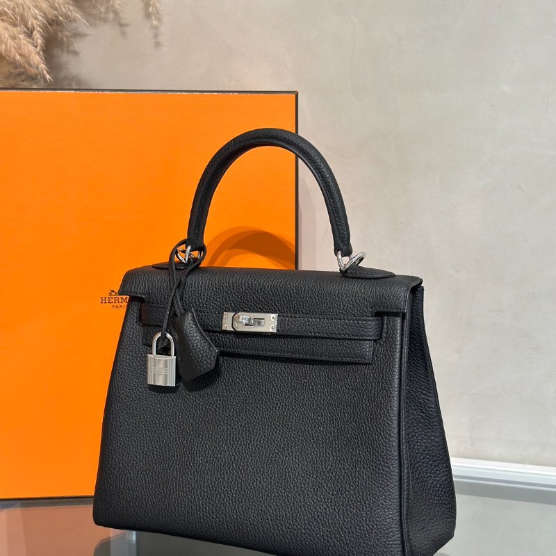 HERMES Kelly 25 - 黑銀 G-3