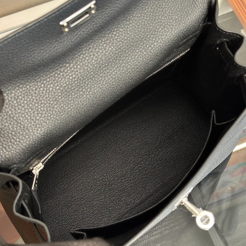 HERMES Kelly 25 - 黑銀 G-7