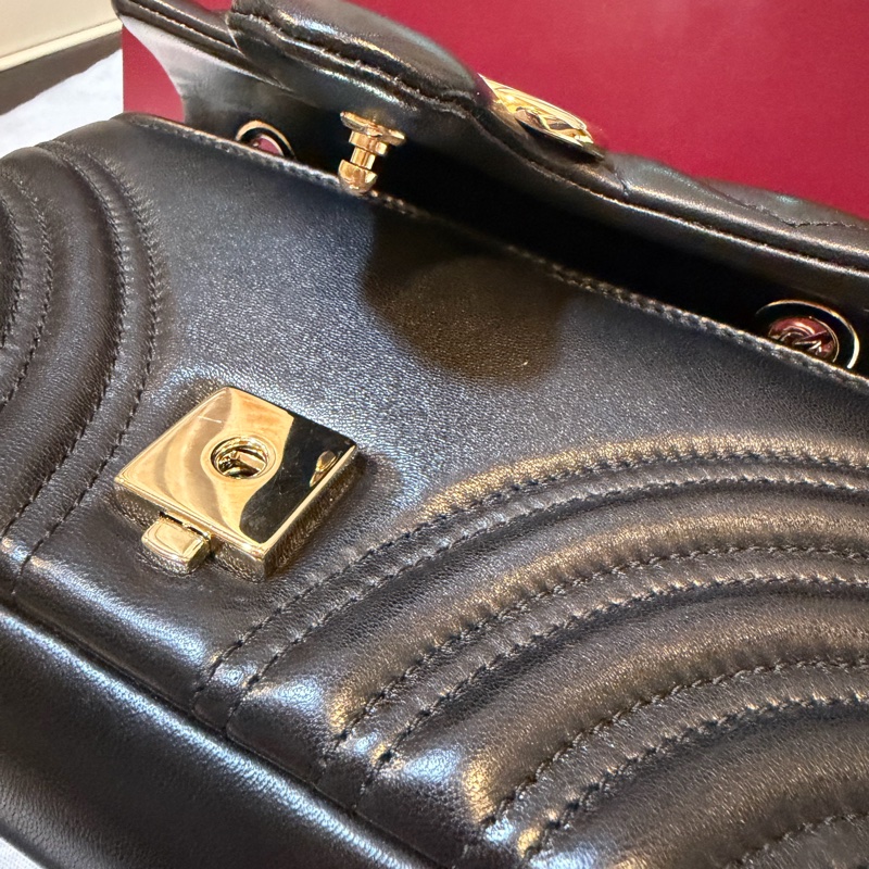 Gucci   95新（ 新款）淡金色肩背斜挎包22公分-4