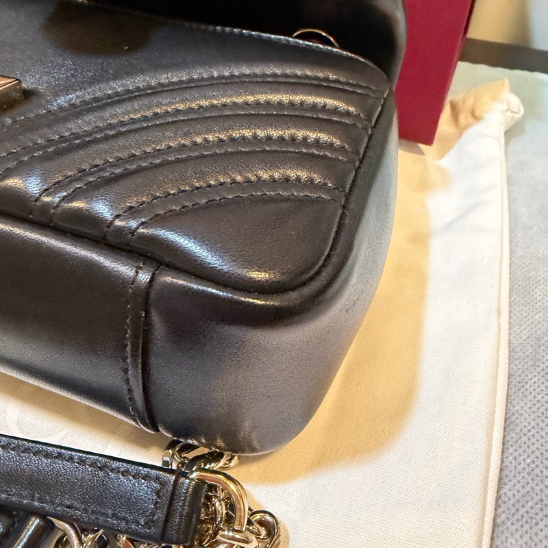 Gucci   95新（ 新款）淡金色肩背斜挎包22公分-5