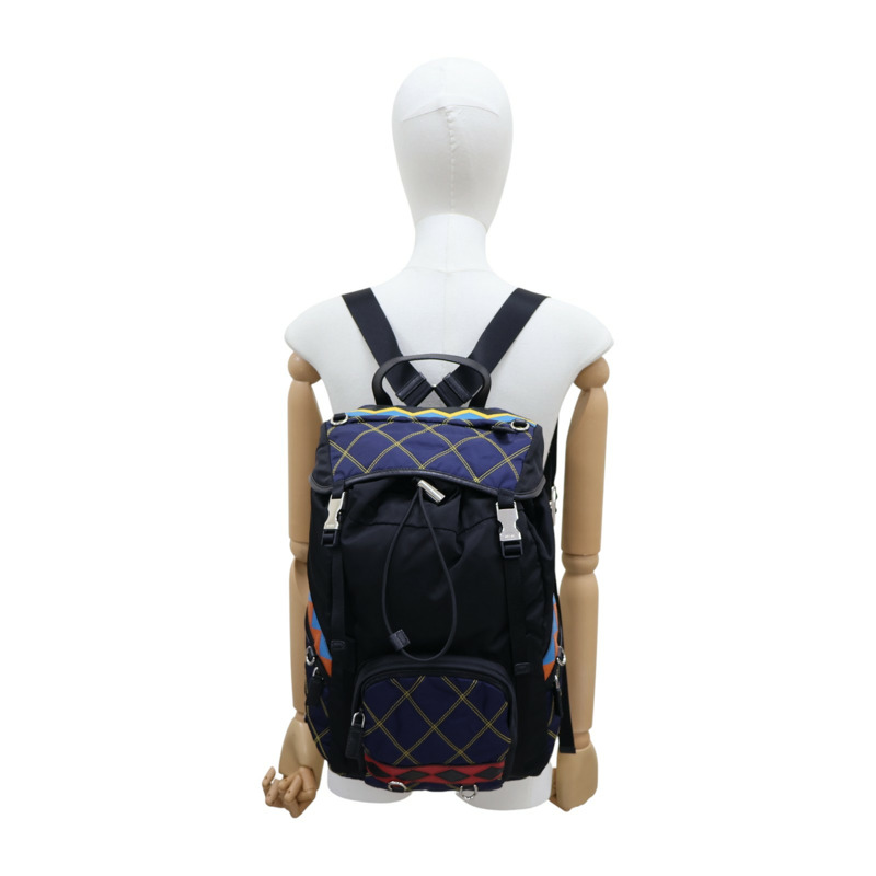 黑色 尼龍 絎縫 後背包【PRADA 普拉達】 2VZ135-12