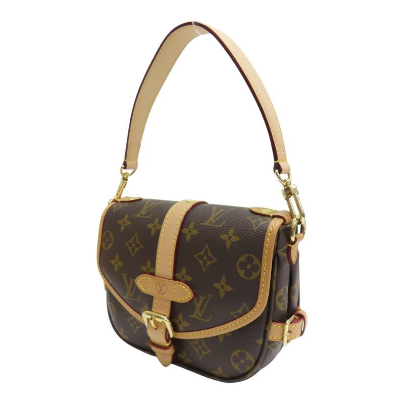 棕色 原花帆布 Saumur BB 兩用包 M46740【LOUIS VUITTON LV 路易威登】 M46740-2