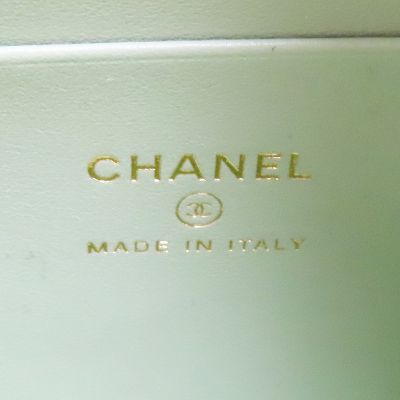 綠色 菱格紋 荔枝牛皮 小書包 金釦【CHANEL 香奈兒】-6