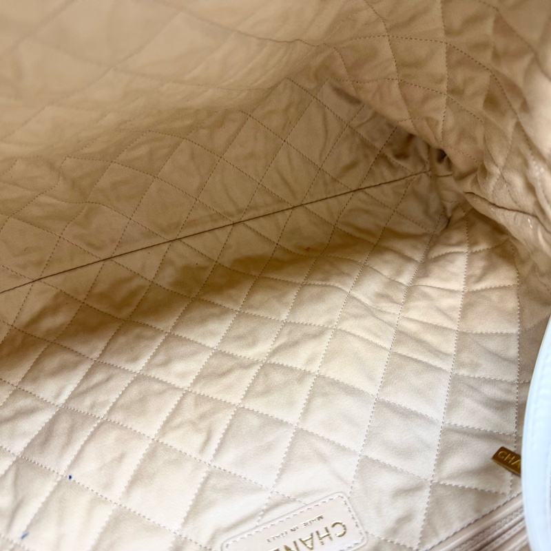 Chanel白色油蠟小牛皮中號22Bag-20