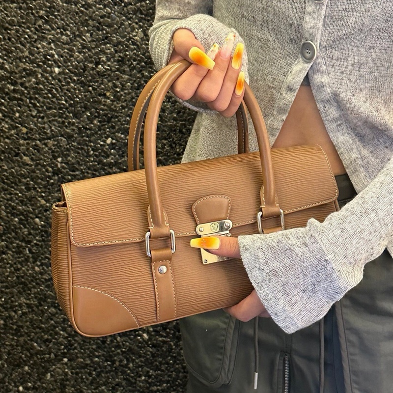 Louis Vuitton/路易威登 Segur PM手提包 棕褐色epi 水波紋 尺寸🧡-2