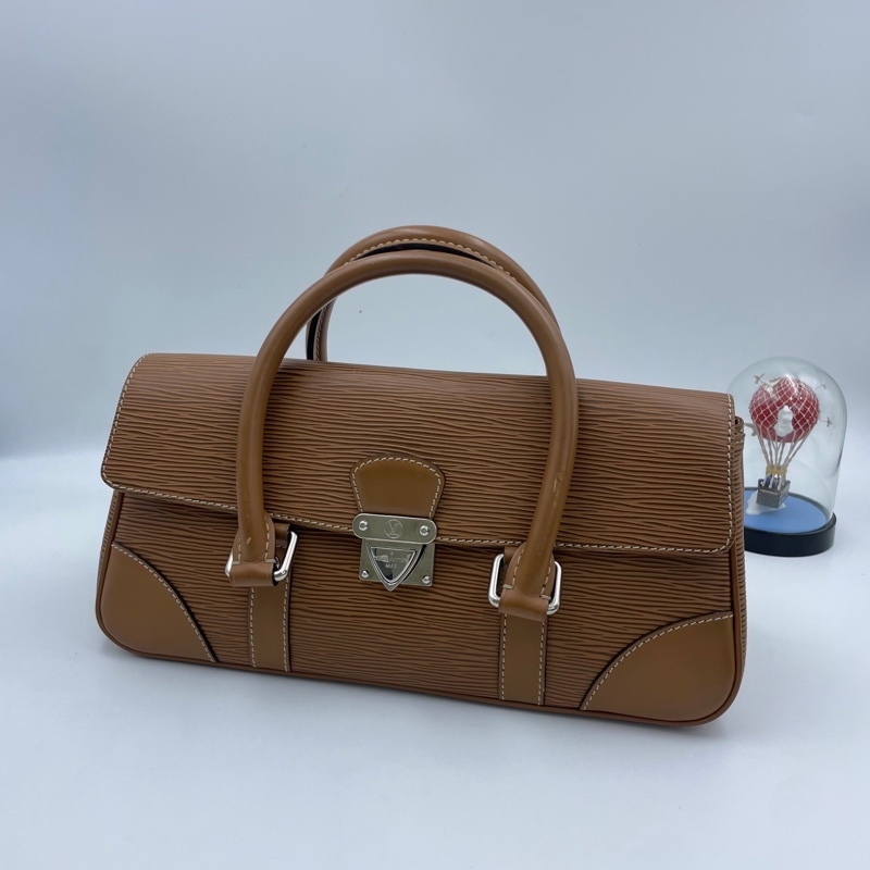Louis Vuitton/路易威登 Segur PM手提包 棕褐色epi 水波紋 尺寸🧡-3