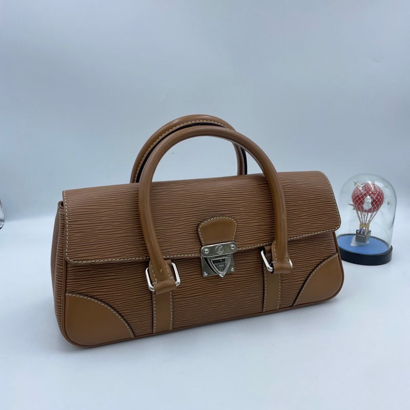 Louis Vuitton/路易威登 Segur PM手提包 棕褐色epi 水波紋 尺寸🧡-4