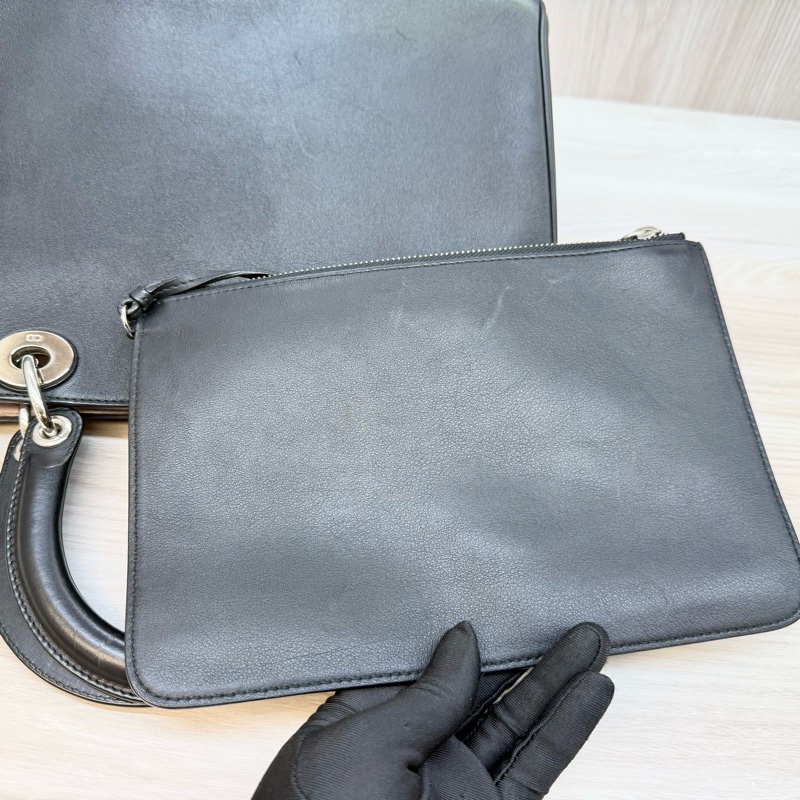 Dior黑牛皮Diorissimo Tote手提背包-17