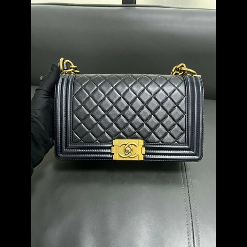 Chanel Leboy medium 
黑金羊皮