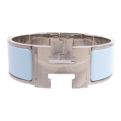 HERMES 金屬/琺瑯Clic Clac H Bracelet手鐲Bleu Polaire