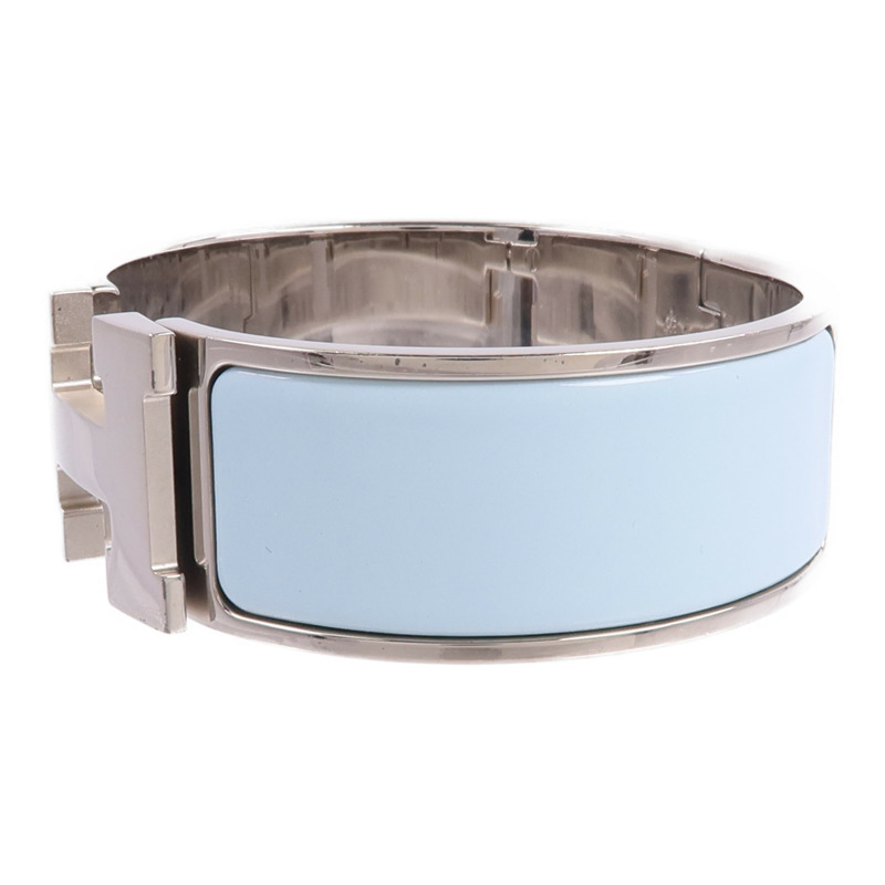 HERMES 金屬/琺瑯Clic Clac H Bracelet手鐲Bleu Polaire-1