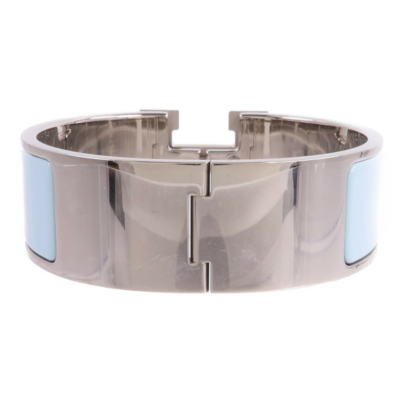 HERMES 金屬/琺瑯Clic Clac H Bracelet手鐲Bleu Polaire-2