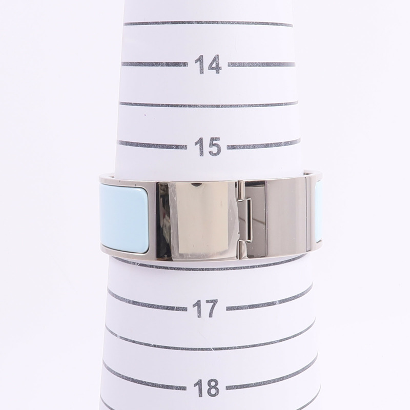HERMES 金屬/琺瑯Clic Clac H Bracelet手鐲Bleu Polaire-8