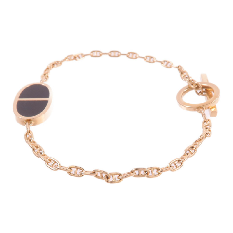 HERMES 18K玫瑰金/陶瓷Chaine d'ancre Verso Bracelet手鏈-1