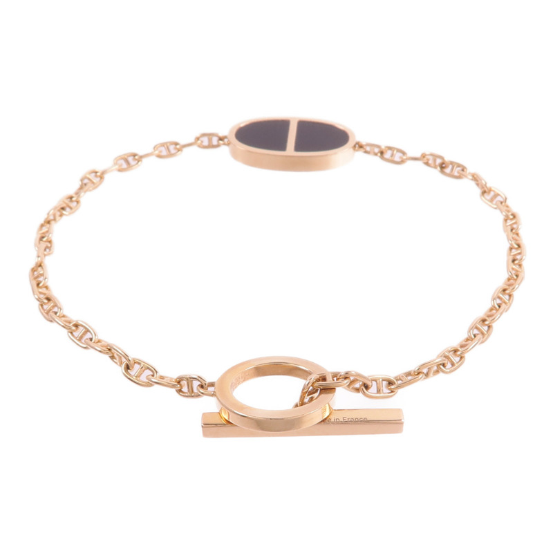 HERMES 18K玫瑰金/陶瓷Chaine d'ancre Verso Bracelet手鏈-2