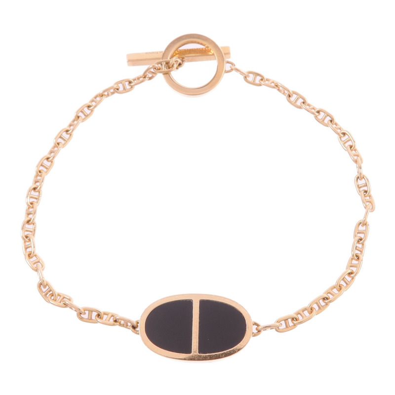 HERMES 18K玫瑰金/陶瓷Chaine d'ancre Verso Bracelet手鏈-3