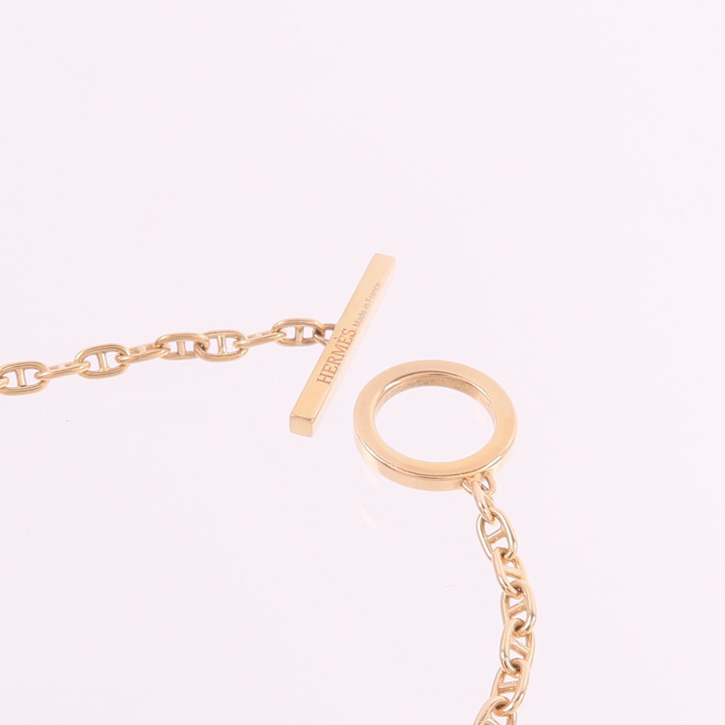 HERMES 18K玫瑰金/陶瓷Chaine d'ancre Verso Bracelet手鏈-5