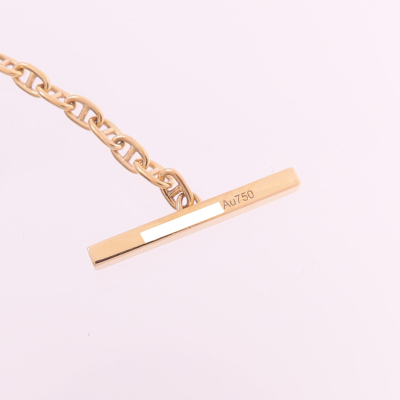 HERMES 18K玫瑰金/陶瓷Chaine d'ancre Verso Bracelet手鏈-7