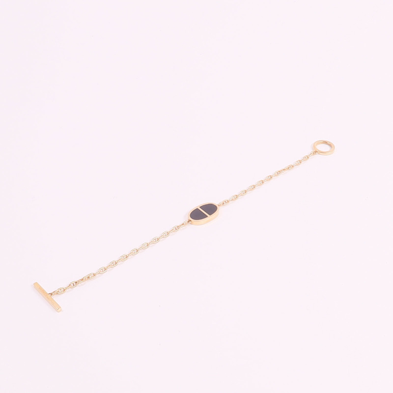 HERMES 18K玫瑰金/陶瓷Chaine d'ancre Verso Bracelet手鏈-8