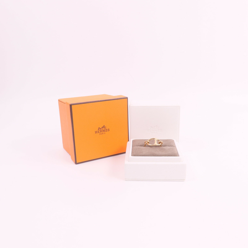 HERMES 18K玫瑰金Chaine d'ancre Punk Ring戒指-6