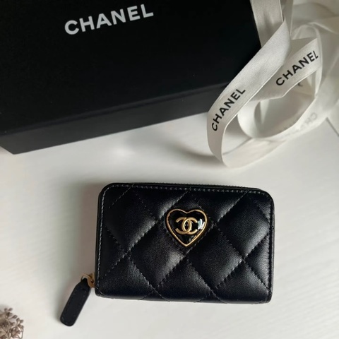 Chanel稀有款✨黑金羊皮卡包AP3294
