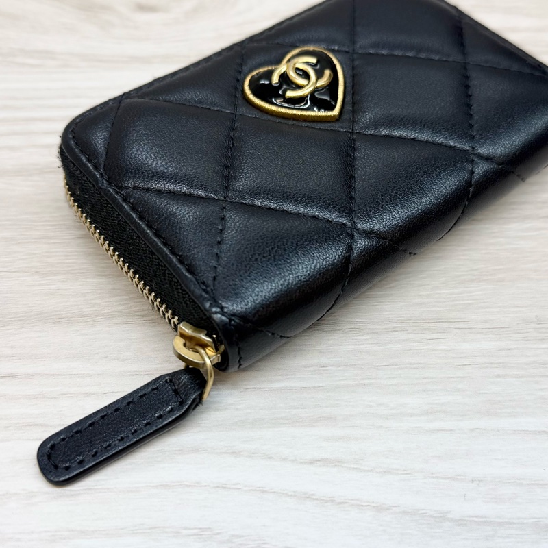 Chanel稀有款✨黑金羊皮卡包AP3294-12