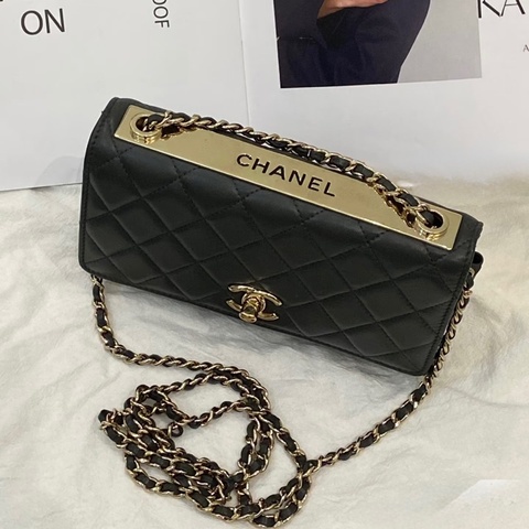 CHANEL黑羊皮Trendy CCWOC鏈包