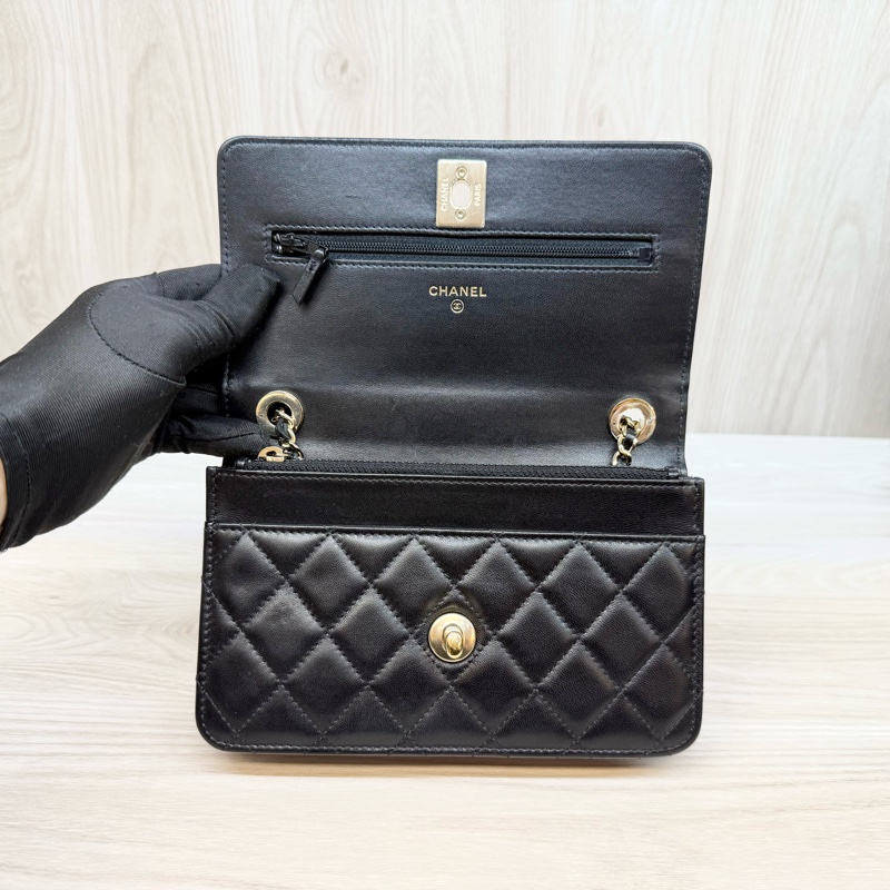CHANEL黑羊皮Trendy CCWOC鏈包-7