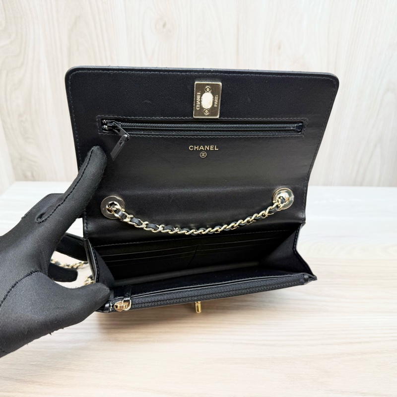 CHANEL黑羊皮Trendy CCWOC鏈包-8