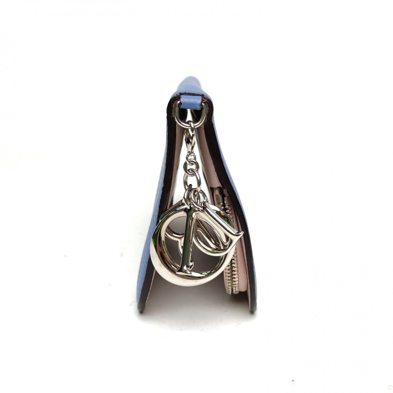 DIOR 藍色牛皮銀扣2012錢包-1