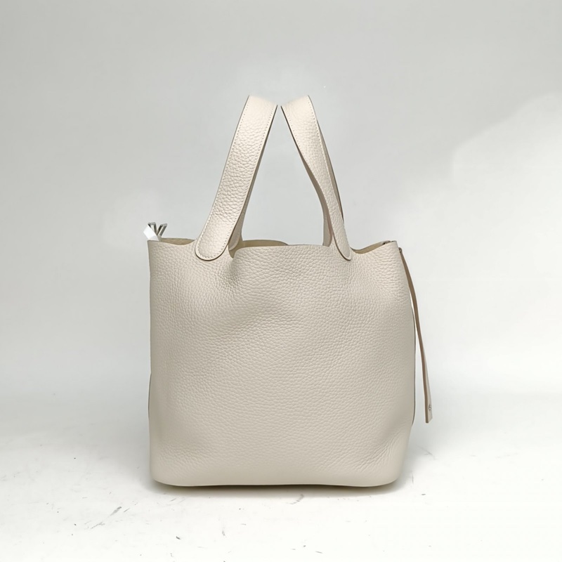 HERMES Picotin22菜籃子奶昔白TC皮K2025銀扣-1