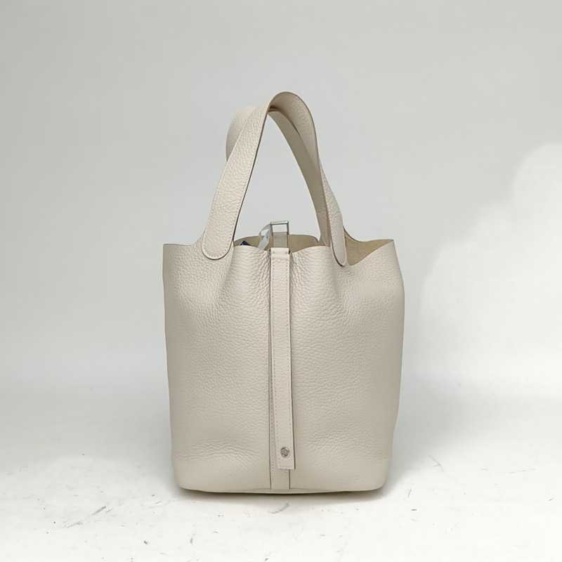 HERMES Picotin22菜籃子奶昔白TC皮K2025銀扣-2