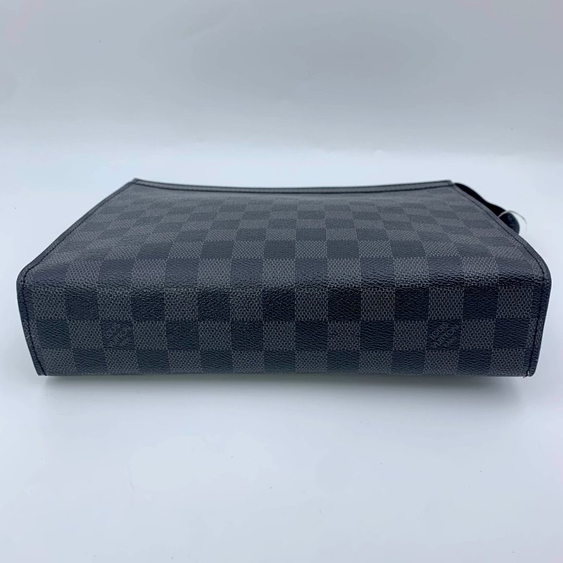 Louis Vuitton 官網同款經典黑棋盤手拿包、路易威登、LV、商務包、逛街包、洗漱包、真品、正品、現貨、免運-10