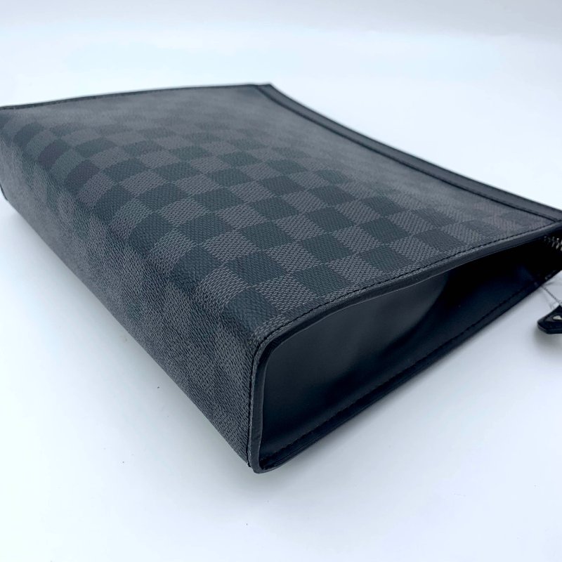 Louis Vuitton 官網同款經典黑棋盤手拿包、路易威登、LV、商務包、逛街包、洗漱包、真品、正品、現貨、免運-12