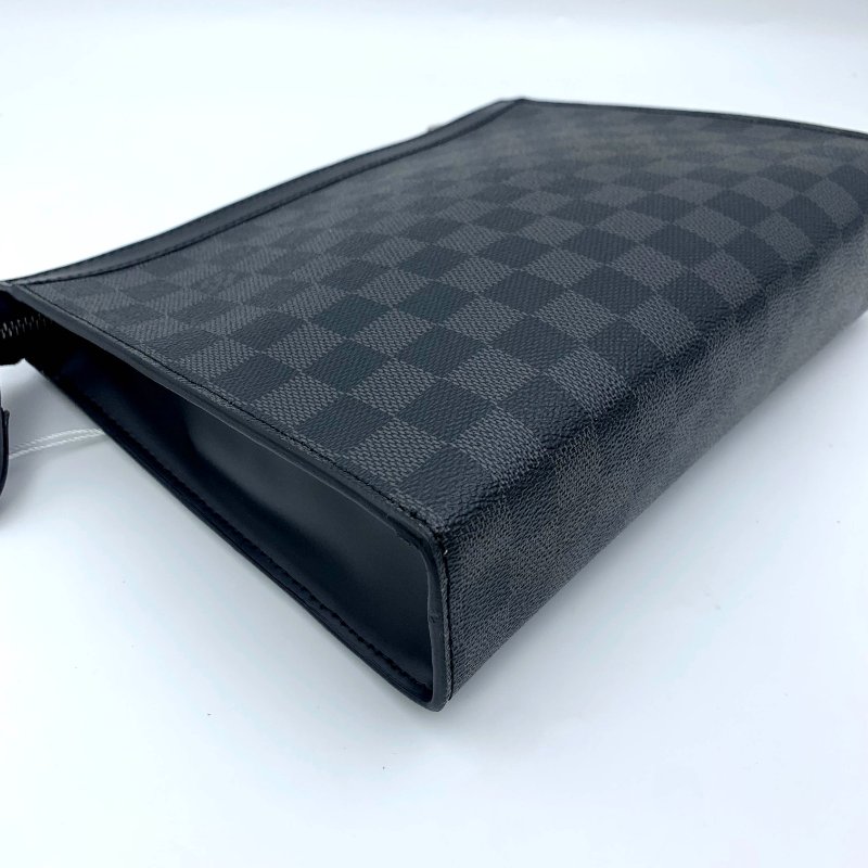 Louis Vuitton 官網同款經典黑棋盤手拿包、路易威登、LV、商務包、逛街包、洗漱包、真品、正品、現貨、免運-15