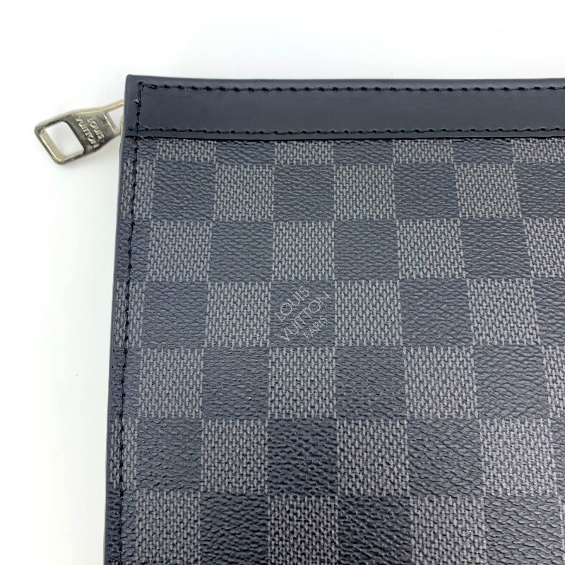 Louis Vuitton 官網同款經典黑棋盤手拿包、路易威登、LV、商務包、逛街包、洗漱包、真品、正品、現貨、免運-19