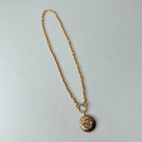 CHANEL 金色老香旭日項鍊