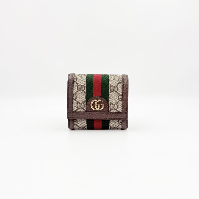 GUCCI - gg老花拼綠紅綠ophidia下蓋短夾-1