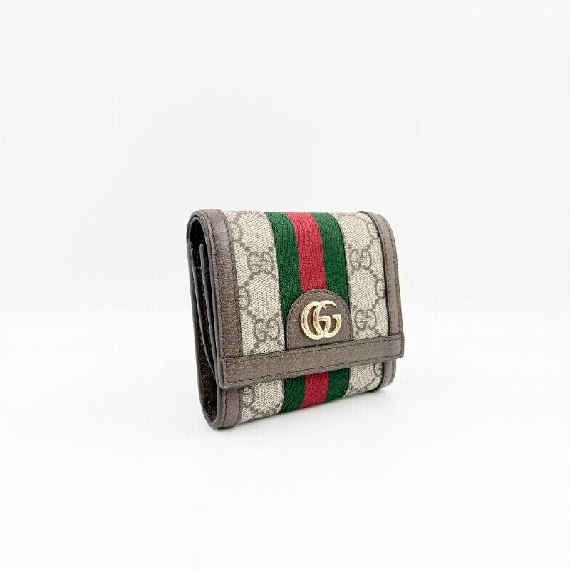 GUCCI - gg老花拼綠紅綠ophidia下蓋短夾-4