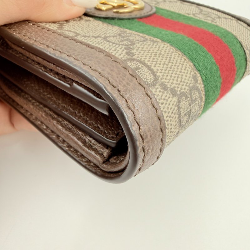 GUCCI - gg老花拼綠紅綠ophidia下蓋短夾-6