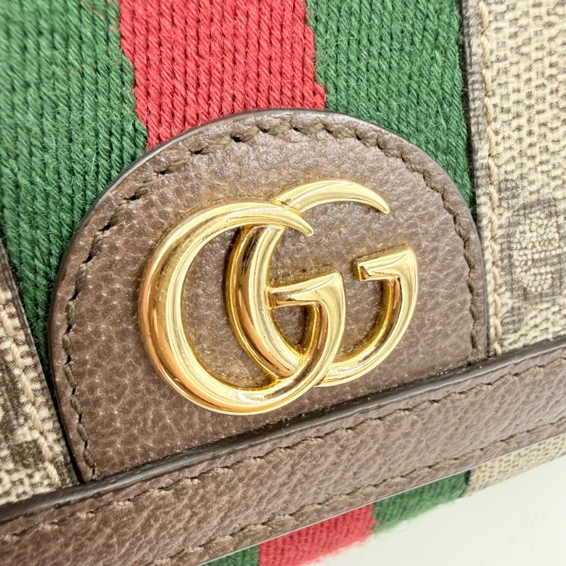 GUCCI - gg老花拼綠紅綠ophidia下蓋短夾-16