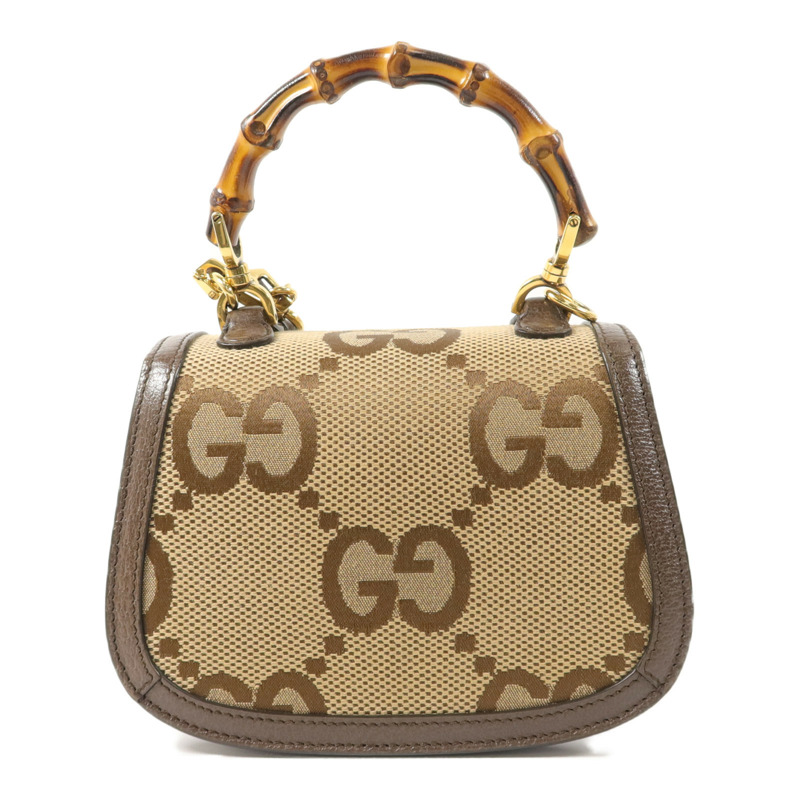 GUCCI 帆布Bamboo 1947手挽肩背兩用袋-1