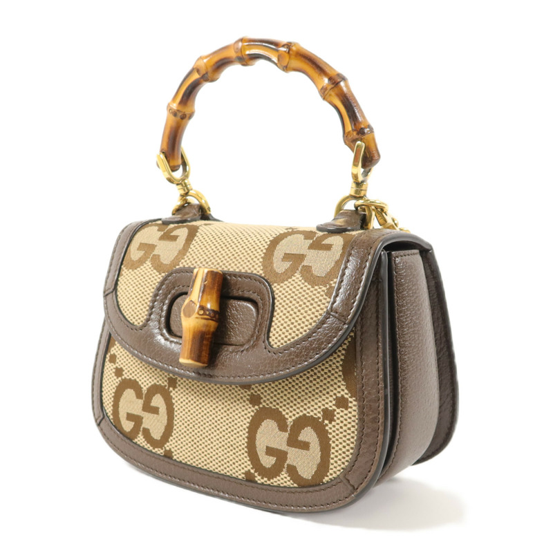 GUCCI 帆布Bamboo 1947手挽肩背兩用袋-2