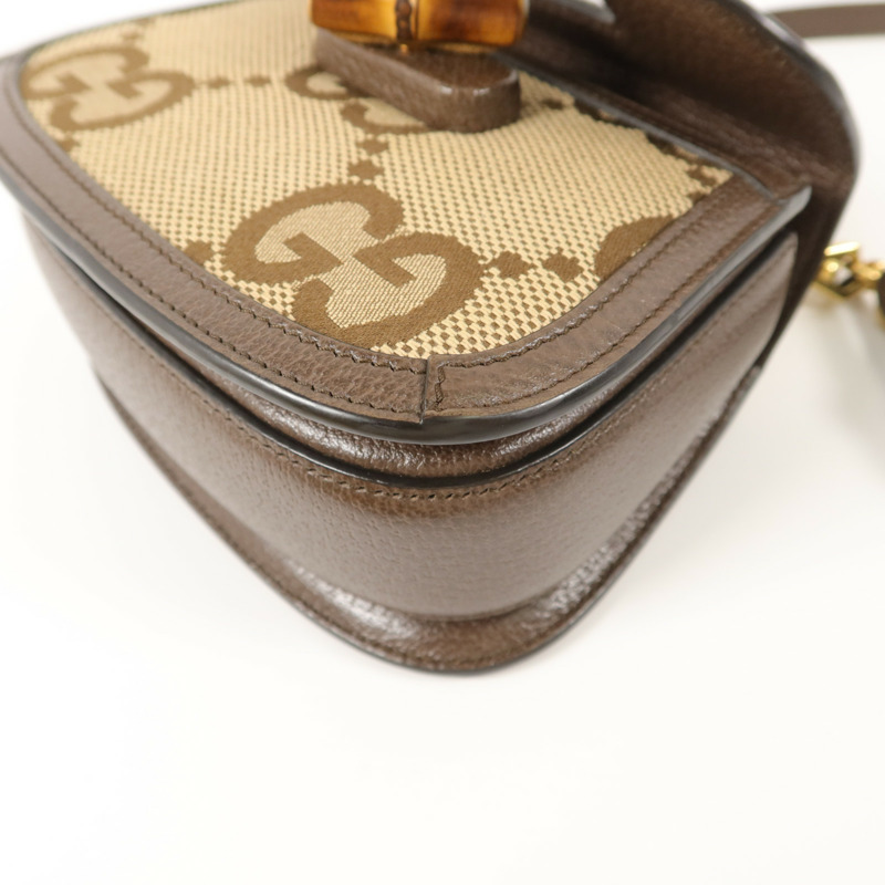GUCCI 帆布Bamboo 1947手挽肩背兩用袋-11