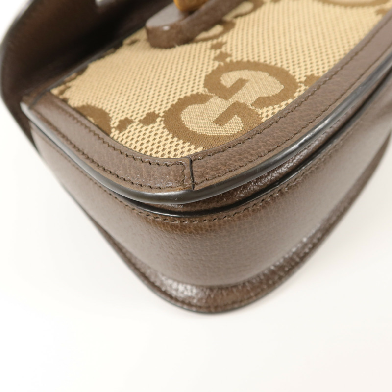 GUCCI 帆布Bamboo 1947手挽肩背兩用袋-12
