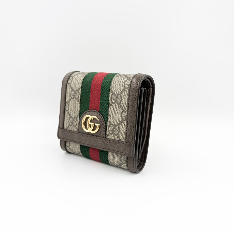 GUCCI - gg老花拼綠紅綠ophidia下蓋短夾-2