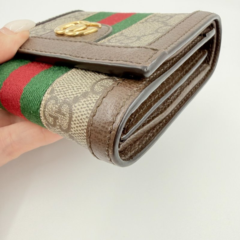 GUCCI - gg老花拼綠紅綠ophidia下蓋短夾-6