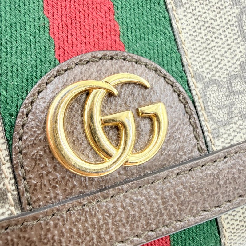 GUCCI - gg老花拼綠紅綠ophidia下蓋短夾-16